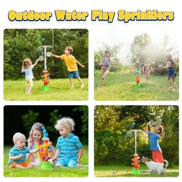 Sprinkler for Kids, Fingarden 3-in-1 Water Toys for Kids Outdoor Play, 360° Rotating Sprinkler & Catch Ball Game & Rolling Ball, Outdoor Toys for Boys Girls Age 3+