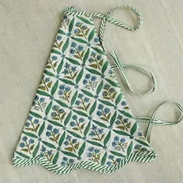 Ridhi Christmas Tree Skirt Floral Block Print Nature Color Christmas Tree Skirt in Cotton, Decoration for Xmas Home Holiday Seasonal Decors (Sea Green, 70 Inch or 177.8 cms)