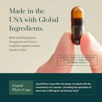 Gaia Herbs Fenugreek Seed - Helps Support Healthy Lactation and Breast Milk Production* - Made with Organic Fenugreek Seeds - 60 Vegan Liquid Phyto-Capsules (Up to 15-Day Supply)