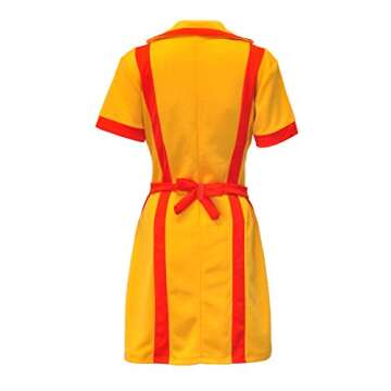 Women Cosplay Costume for Dinner Restaurant Girl Outfit Uniform with Apron Yellow Orange Girls Dress S-XL(Medium)