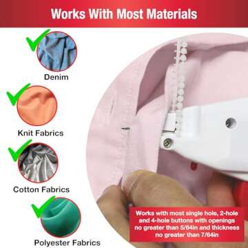 SINGER Button Fast™ Replacement Fasteners and Buttons Bundle - Quick Fix Temporary Solution for Missing Buttons and Clothing Repairs