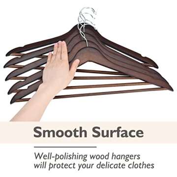 Edergoo Wooden Hangers – 30 Pack of Stylish, Durable Storage