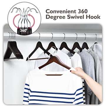 Edergoo Wooden Hangers – 30 Pack of Stylish, Durable Storage
