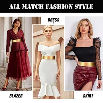 XZQTIVE Women's Shiny Metal Waist Belt Adjustable For All