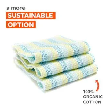 Eco-Friendly 100% Organic Cotton Dish Cloths Set of 3