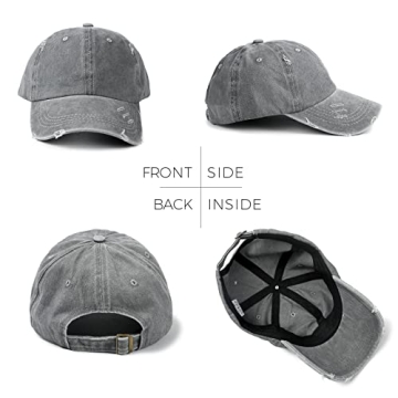 Lvaiz Distressed Baseball Cap Adjustable for Men Women