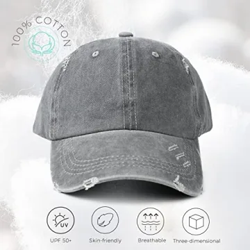 Lvaiz Distressed Baseball Cap Adjustable for Men Women