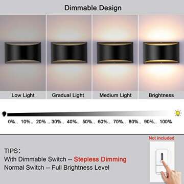 Lightess LED Wall Sconce Light Indoor Dimmable Wall Lights Modern 12W Hallway Wall Lighting for Livi...
