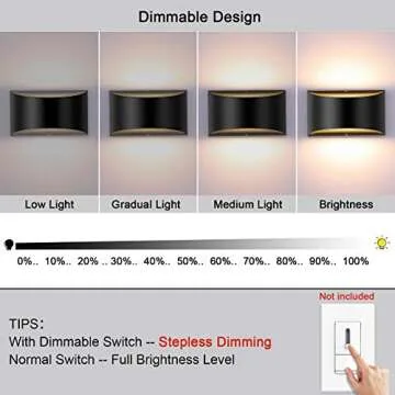 Lightess LED Wall Sconce Light Indoor Dimmable Wall Lights Modern 12W Hallway Wall Lighting for Livi...