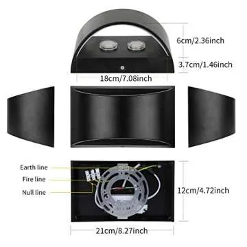 Lightess LED Wall Sconce Light Indoor Dimmable Wall Lights Modern 12W Hallway Wall Lighting for Living Room Bedroom Stair, Warm White