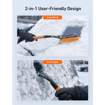 AstroAI 27" Snow Brush Ice Scraper Ergonomic Grip Cars Trucks