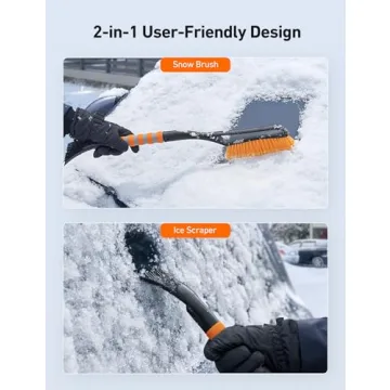AstroAI 27" Snow Brush Ice Scraper Ergonomic Grip Cars Trucks