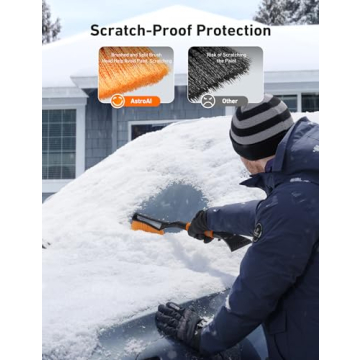AstroAI 27" Snow Brush Ice Scraper Ergonomic Grip Cars Trucks