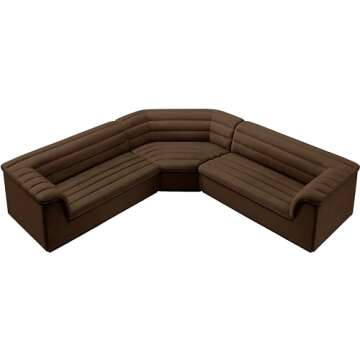 Modern Velvet Sectional Sofa - Meridian Cascade Collection