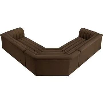 Modern Velvet Sectional Sofa - Meridian Cascade Collection