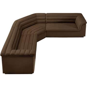 Modern Velvet Sectional Sofa - Meridian Cascade Collection