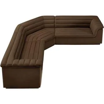 Modern Velvet Sectional Sofa - Meridian Cascade Collection