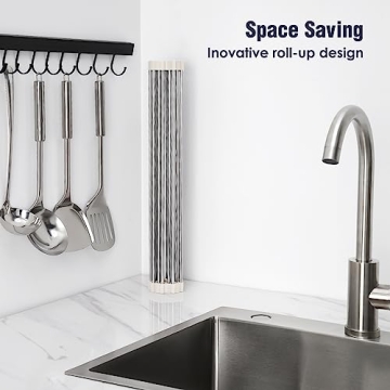 Tomorotec Roll Up Stainless Steel Dish Drying Rack