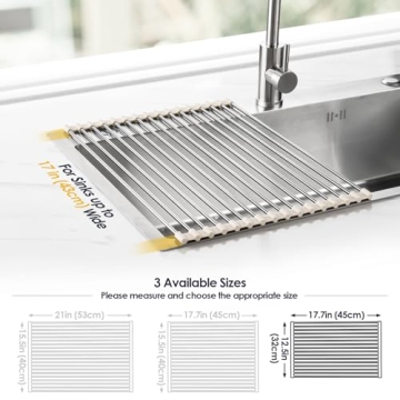 Tomorotec Roll Up Stainless Steel Dish Drying Rack
