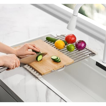Tomorotec Roll Up Stainless Steel Dish Drying Rack