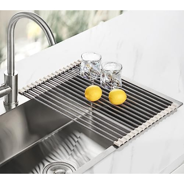 Tomorotec Roll Up Stainless Steel Dish Drying Rack