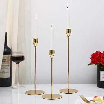 Gold Candle Holder Set of 3 for Weddings and Home Decor