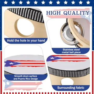 Puerto Rico Tambourine Set - 10 Music Kits for Parties