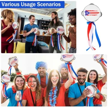 Puerto Rico Tambourine Set - 10 Music Kits for Parties