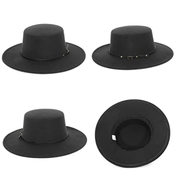 EOZY Classic Felt Fedora Hat Stylish Wide Brim Unisex