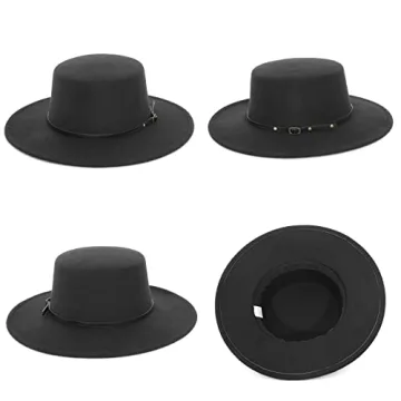 EOZY Classic Felt Fedora Hat Stylish Wide Brim Unisex