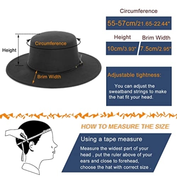 EOZY Classic Felt Fedora Hat Stylish Wide Brim Unisex