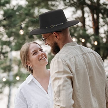 EOZY Classic Felt Fedora Hat Stylish Wide Brim Unisex