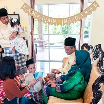 Jute Burlap RAMADAN MUBARAK Banner for Festive Decor