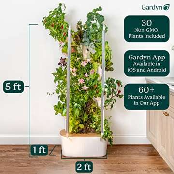 Gardyn 1.0 Hydroponics Growing System & Vertical Garden Planter | Indoor Smart Garden| Includes 30 N...