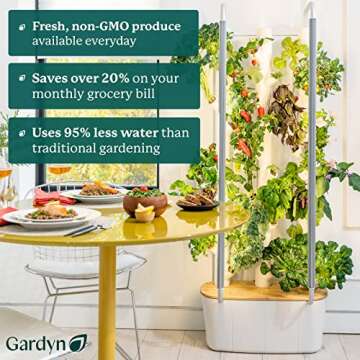 Gardyn 1.0 Hydroponics Growing System & Vertical Garden Planter | Indoor Smart Garden| Includes 30 Non-GMO Indoor Plants, Herbs & Vegetables & LED Grow Lights for Your Home Indoor Gardening System