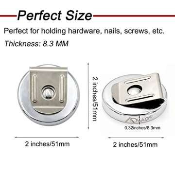 AOMAG Super Strong Neodymium Magnets Belt Clip 100 lbs Magnetic Waist Tool Holder 2" in Dia