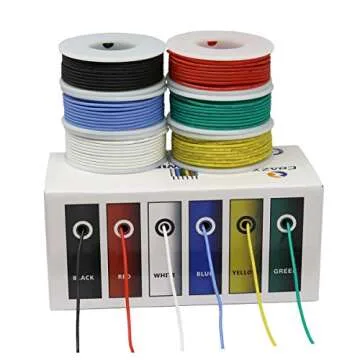 CBAZY Hook Up Wire Kit - 18 AWG Silicone Stranded Wire 6 Colors