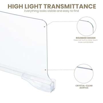 Utopia Home 8 Pack Acrylic Shelf Dividers for Closet Organizers and Storage - Closet Shelf Organizer for Clothes Storage and Organization - Clear Closet Dividers for Clothes, Purse, Handbags