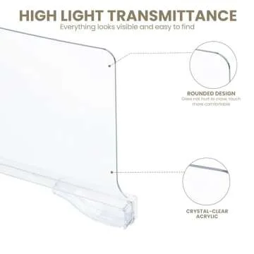 Utopia Home 8 Pack Acrylic Shelf Dividers for Closet Organizers and Storage - Closet Shelf Organizer for Clothes Storage and Organization - Clear Closet Dividers for Clothes, Purse, Handbags