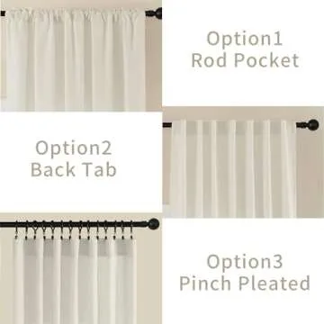 Joydeco Living Room Curtains 84 Inches Long, Linen Curtains 84 Inch Length 2 Panels Light Filtering Curtains 84 Inches Long, Ivory Natural Curtains Farmhouse Curtains for Living Room