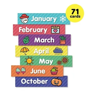 Eamay Classroom Calendar Pocket Chart 71 Cards for Kids