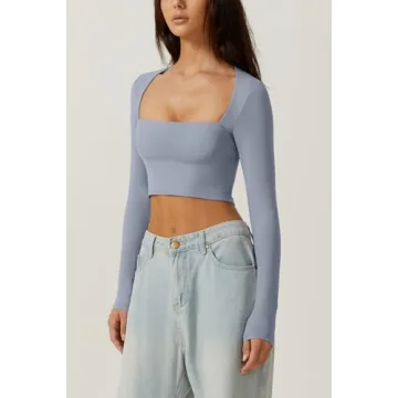 Stylish QINSEN Square Neck Crop Top for Women