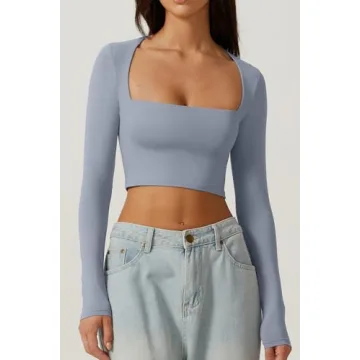 Stylish QINSEN Square Neck Crop Top for Women
