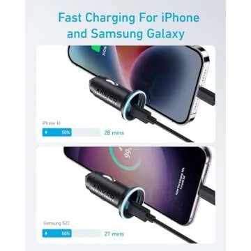 Anker USB C Car Charger Adapter, 52.5W Cigarette Lighter USB Charger, iPhone 16 Car Charger with 30W...