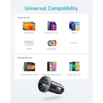 Anker USB C Car Charger Adapter, 52.5W Cigarette Lighter USB Charger, iPhone 16 Car Charger with 30W PowerIQ 3.0 Fast Charging for iPhone 16/15/14/13