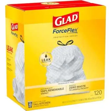 Glad ForceFlex Tall Kitchen Trash Bags - 13 Gallon, Unscented