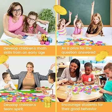 Mczxon Caught Being Good Coins Tokens-100 Pcs, Colorful Plastic Reward Incentive Behavior Pretend Play Coins with Reward Jar, Reward Plastic Play Incentive Tokens for Kids Behavior School Teacher