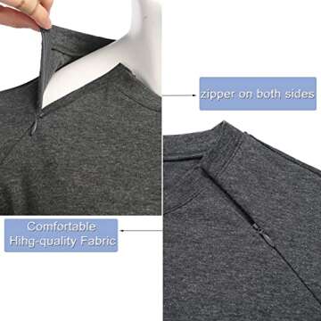 Deyeek Men's Post Surgery Shirt for Easy Recovery Wear