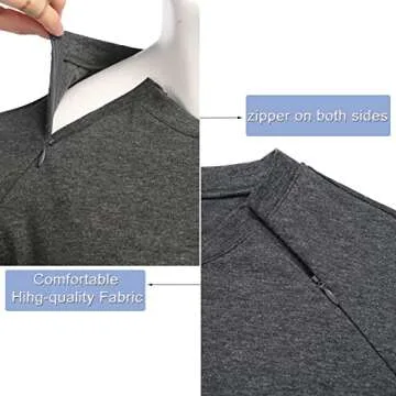 Deyeek Men's Post Surgery Shirt for Easy Recovery Wear