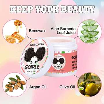 Edge Control Wax for Women Strong Hold Non-greasy Edge Control Smoother Edge Tamer, Edge Wax Styling...